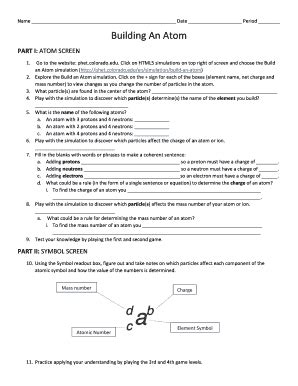 build an atom activity worksheet answers